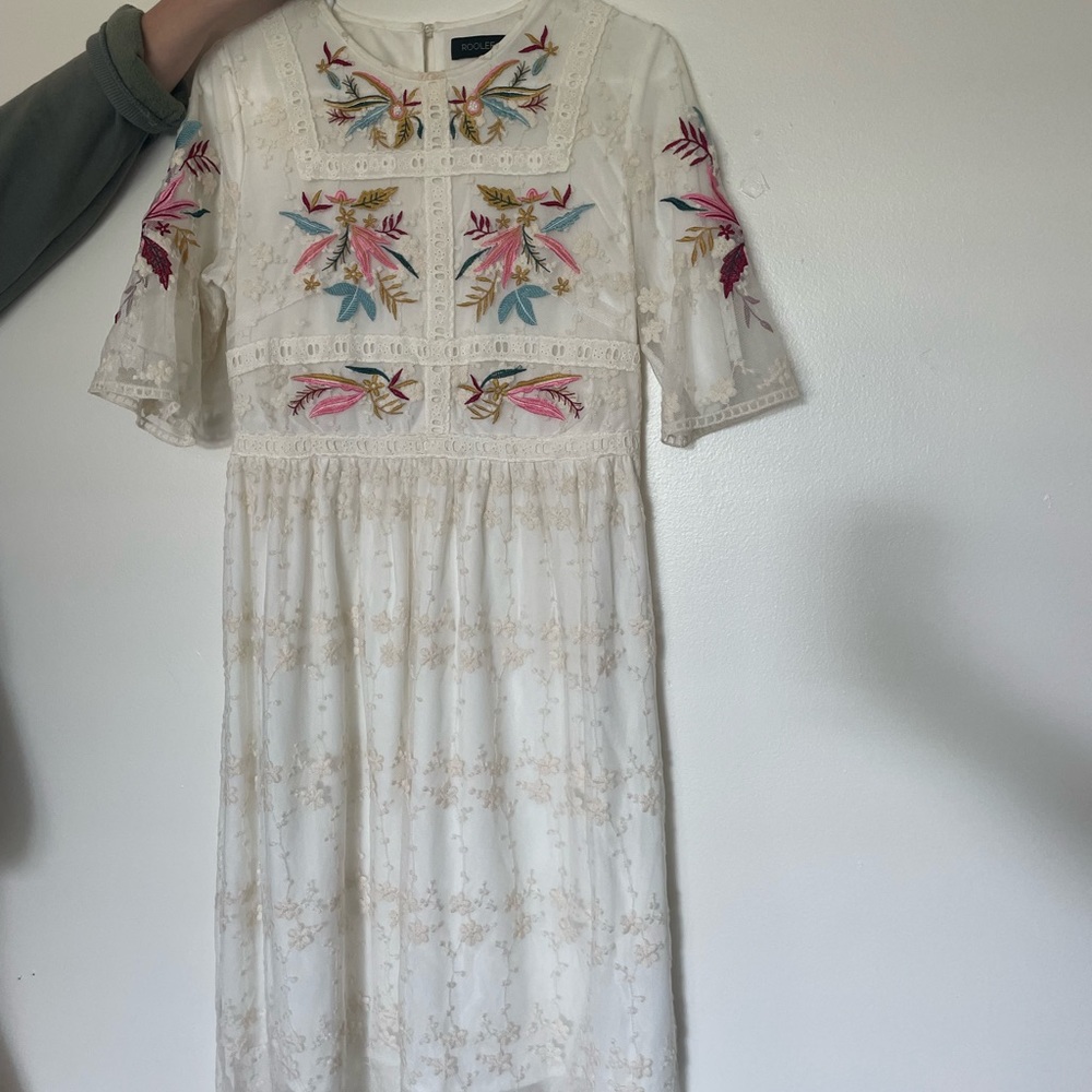 Roolee lace embroidered dress